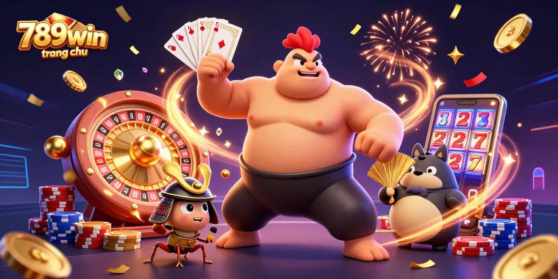 Experience the thrill of 789win trang chu with vibrant 3D casino characters and game elements.