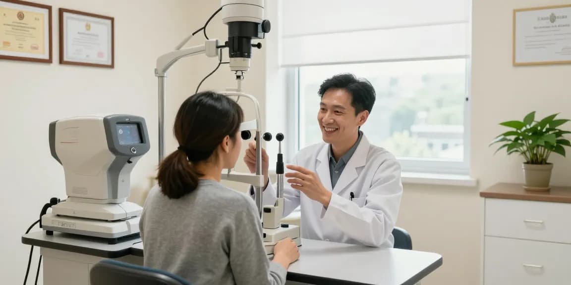 Patient consultation at SNU Eye Clinic focusing on icl казань вакансии and advanced eye care technology.