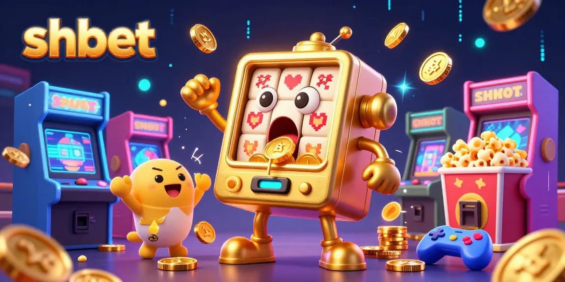 Witness the thrilling moment of a golden slot machine hitting a jackpot at shbet, surrounded by cheering baby machines.