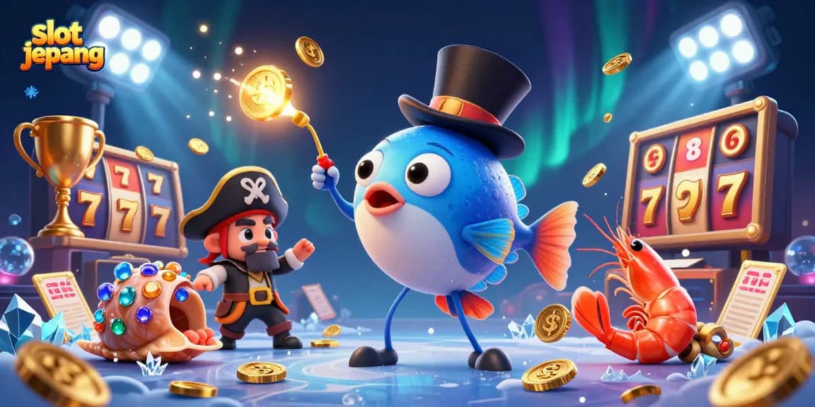 Engage with slot jepang winning strategies through a vibrant underwater casino scene with golden coins and characters.