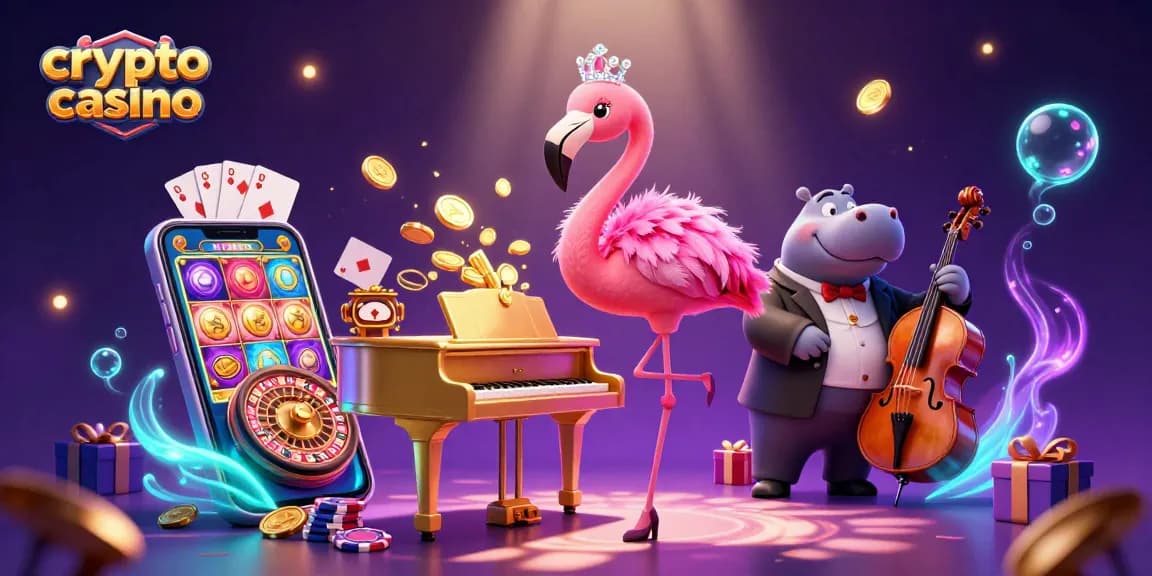 Profitez de l'expérience du crypto casino avec un flamboyant chanteur et un bassiste au piano.
