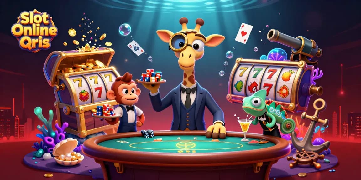 Experience Slot Online Qris with spinning reels and vibrant casino elements in a dynamic scene.