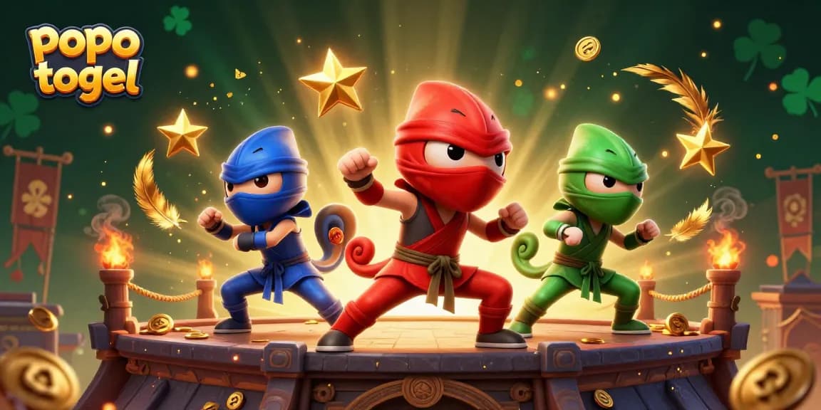 Experience thrilling action with popo togel through vibrant chameleon characters in an engaging 3D casino scene.