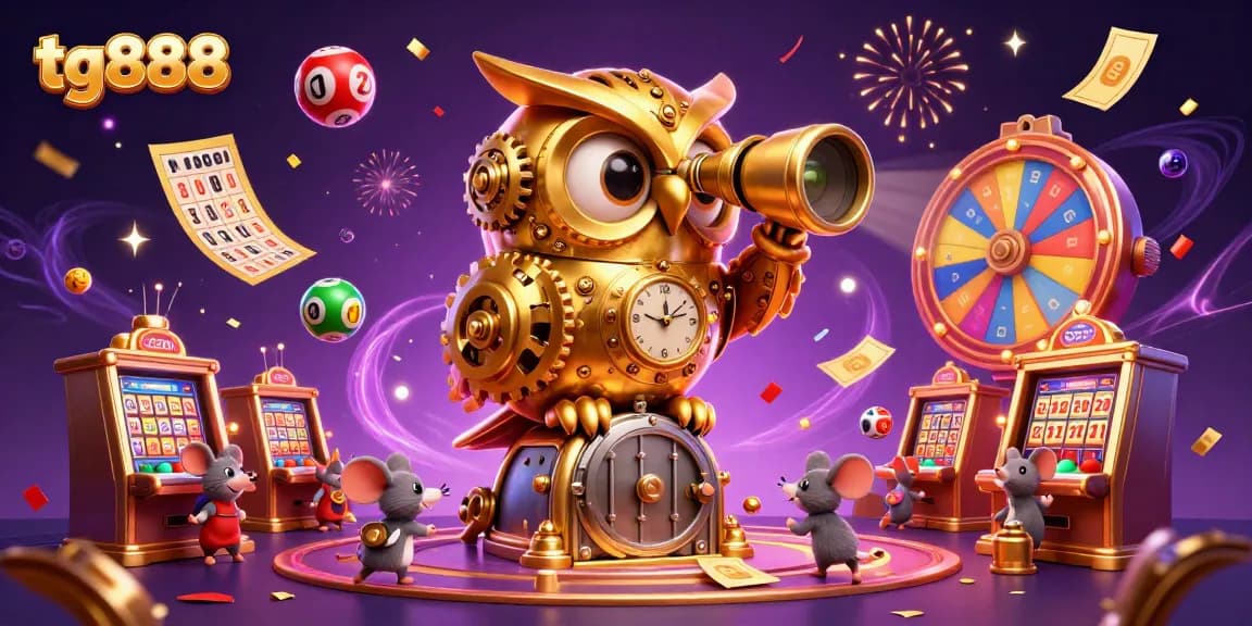 Experience tg888's thrilling casino atmosphere with a colorful, dynamic scene illustrating gaming excitement.