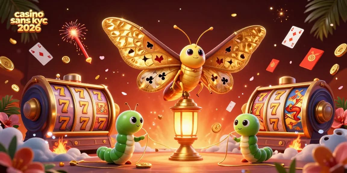 Jouez au casino sans KYC 2026 avec nos machines à sous dorées et motifs colorés