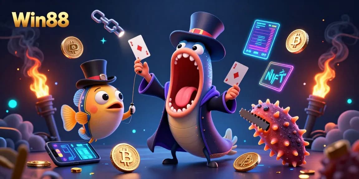 Engage with Win88’s incredible deep-sea magic show, featuring captivating crypto elements and vibrant characters.