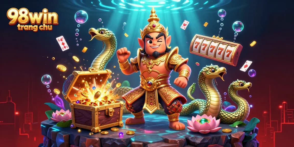 Experience the thrill of gambling at 98win trang chu with vibrant characters and dynamic casino elements.