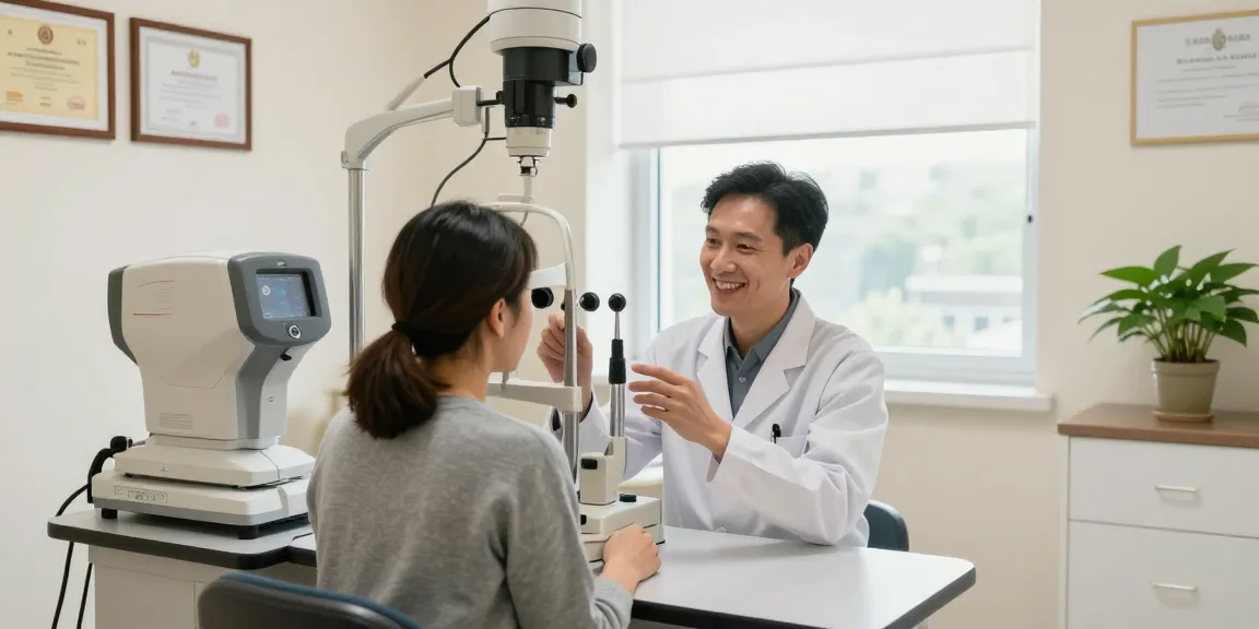 Patient consultation at SNU Eye Clinic focusing on icl казань вакансии and advanced eye care technology.