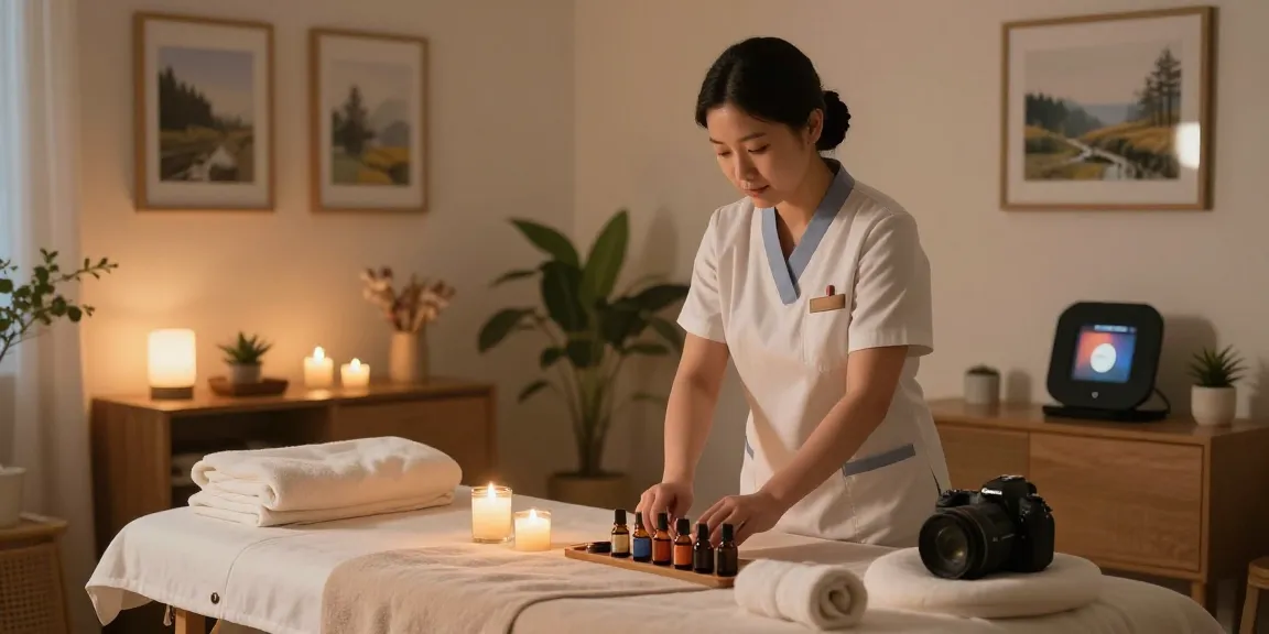 일산출장안마의 전문 관리사가 고객의 집에서 편안한 마사지 서비스를 제공하는 모습