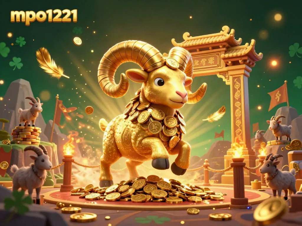 Experience the excitement of mpo1221 with a vibrant 3D illustration showcasing thrilling casino adventure elements.
