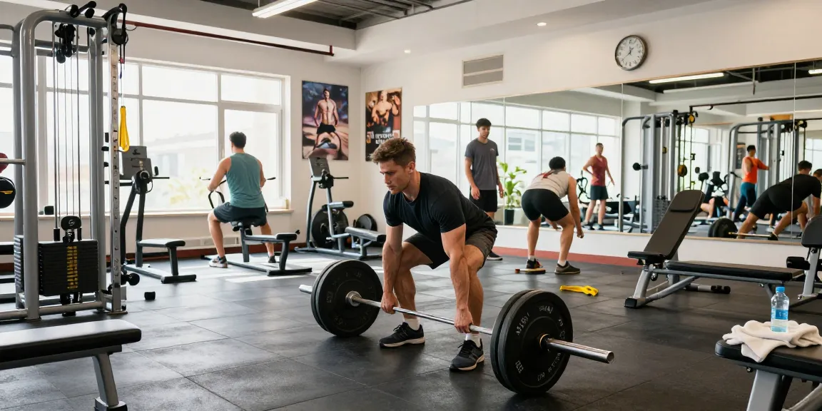 Deus Medical Shop gym scene showcasing athletic individuals training, emphasizing fitness and wellness.