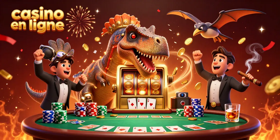 Jackpot de casino en ligne avec un pachycephalosaurus et des pièces d'or volantes