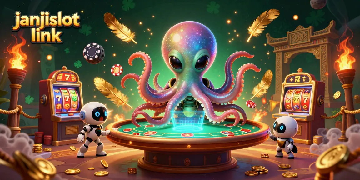 Engage with the janjislot link at a dynamic poker table with a 3D alien octopus and robot companion.