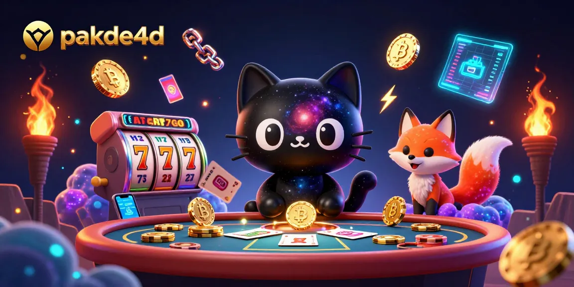 Join the cosmic fun at pakde4d as the black hole cat draws in virtual riches at the casino!