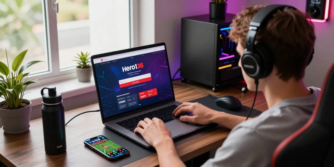 Engaging online gaming experience on Hero138 platform showcasing link hero138 in a modern workspace setup.