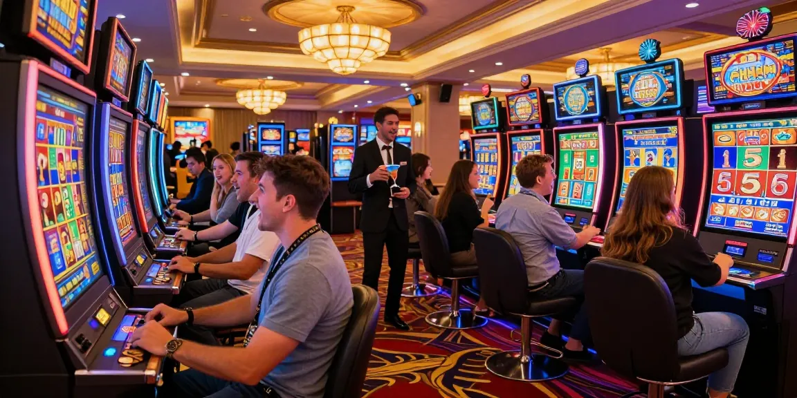 Exciting casino scene showcasing players enjoying slot gacor hari ini with vibrant graphics and lively atmosphere.
