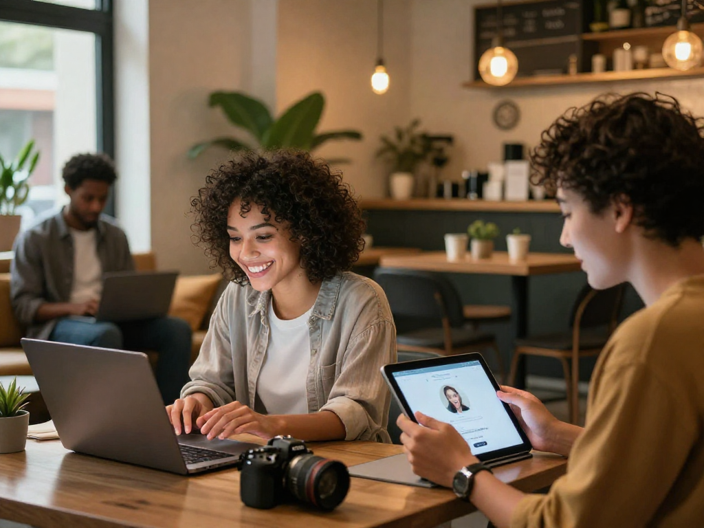 Engaging users enjoying free ai sex chat on modern devices in cozy settings