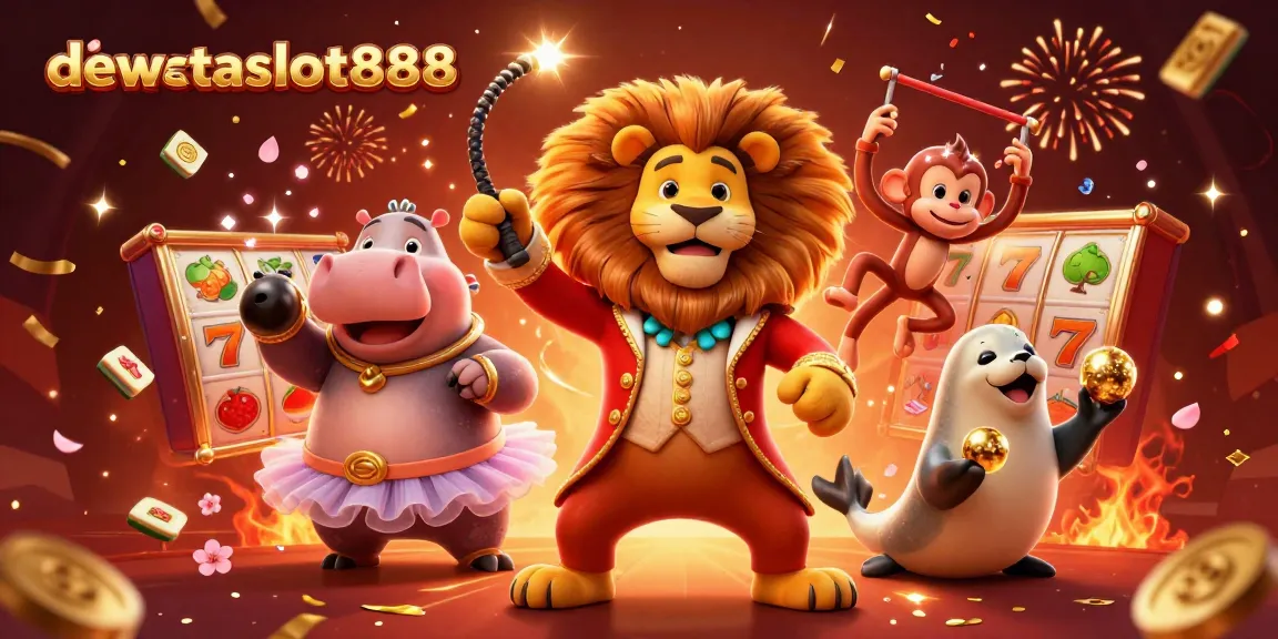 Menampilkan akses cepat dewataslot888 dengan simbol slot dan karakter lucu untuk gamer.