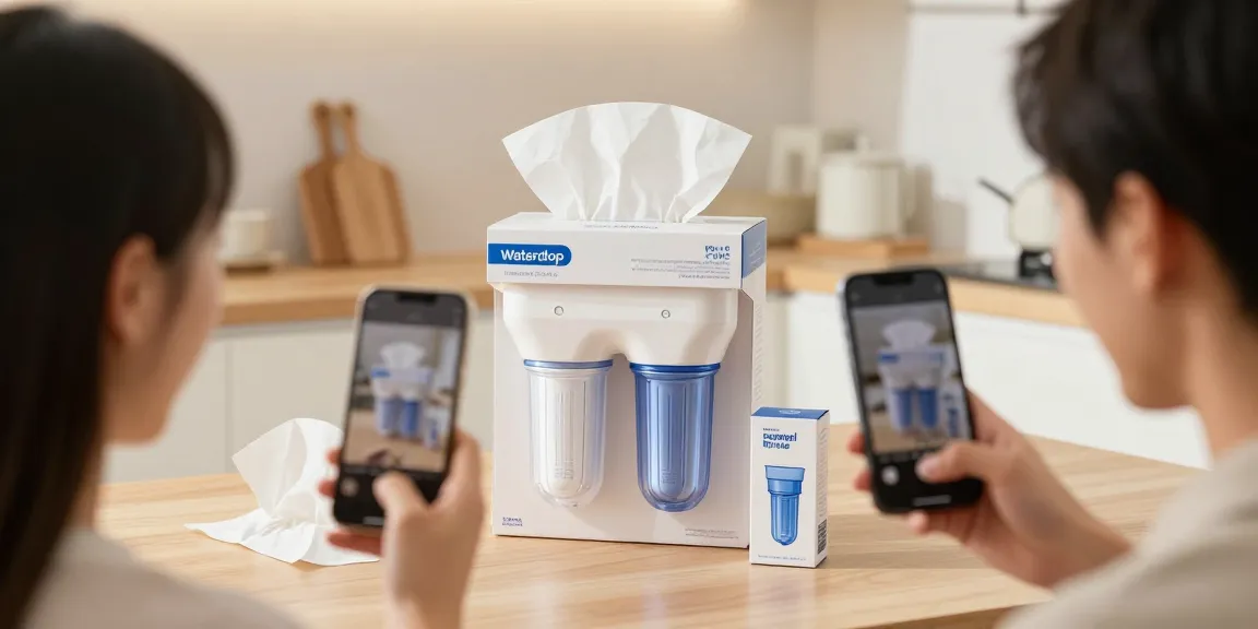 Waterdrop Plus RPWF Refrigerator Water Filter showcased in an engaging product review, perfect for online shopping and digital marketplaces.