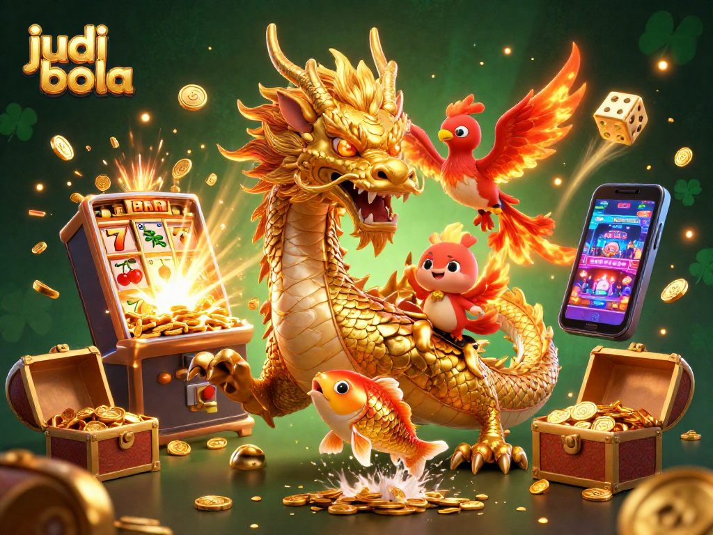 Play judi bola with excitement and fortune in this vibrant 3D casino scene filled with dynamic elements.