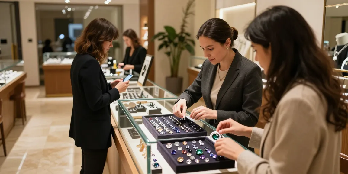 Explore exquisite gemstones at https://www.mygemspot.com in a luxurious showroom setting.