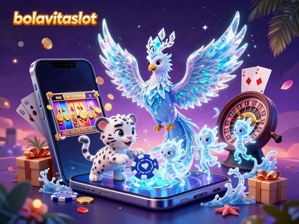 Experience the thrill of bolavitaslot with a colorful illustration showcasing dynamic casino elements and characters.