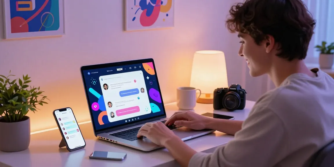 Engaging user interacting with NSFW AI chat platform on laptop, showcasing advanced technology.