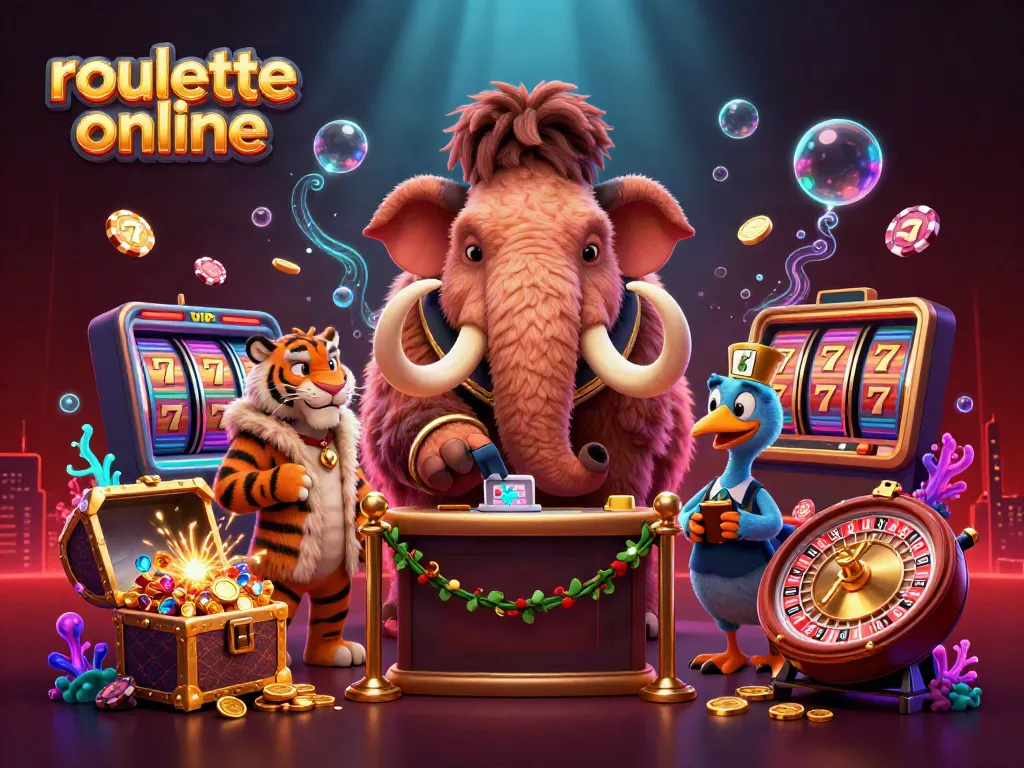 Experience the thrilling roullete online with a vibrant 3D casino scene filled with engaging characters and game elements.