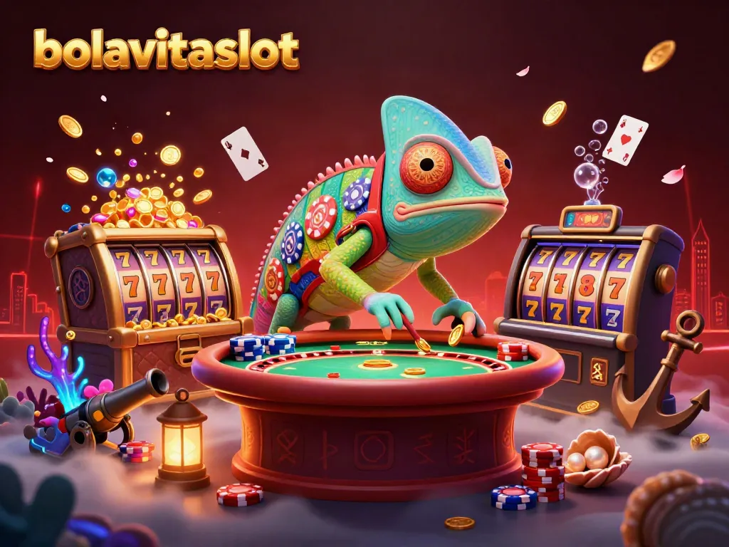 Experience the thrill of winning at bolavitaslot with vibrant slot reels and dynamic casino elements.