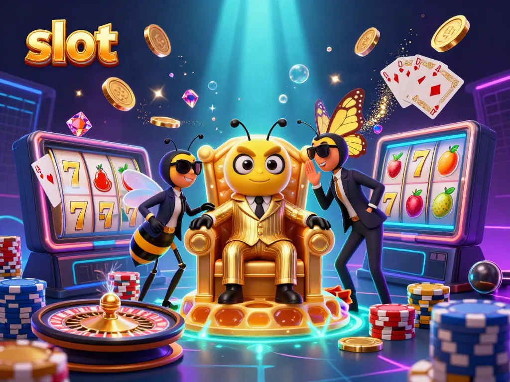 Spin the slot machine reels filled with lucky sevens in a vibrant casino scene.