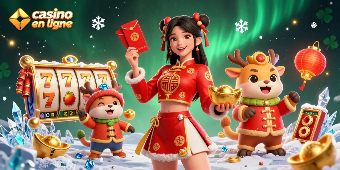 Engage with top strategies at casino en ligne with vibrant symbols of luck and festive elements.