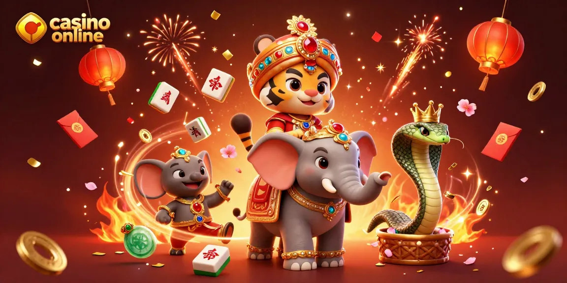 Gioca a casino online con un maharaja e un elefante, circondati da simboli fortunati.