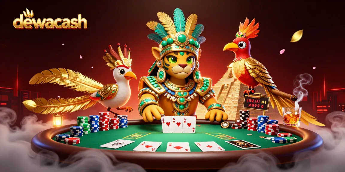 Engage with dewacash as the Mayan jaguar priest leads the casino with poker elements and vibrant colors.