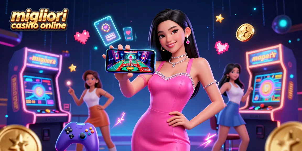 Vivi l'emozione dei migliori casino online con un'illustrazione mozzafiato di una donna asiatica che partecipa a giochi con croupier dal vivo.