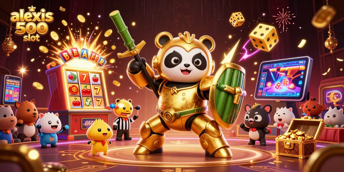 Engage with the alexis 500 slot in a vibrant 3D casino scene with excitement and rich visuals.
