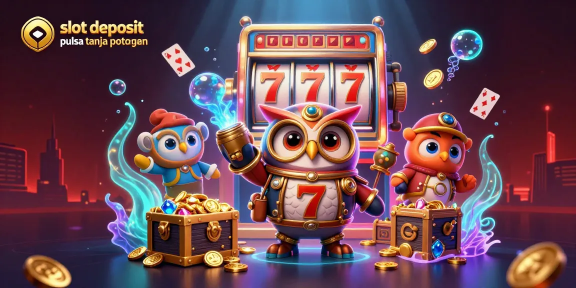 Mainkan slot deposit pulsa tanpa potongan dengan mudah dan nikmati jackpot menarik dalam ilustrasi kasino 3D yang menawan.