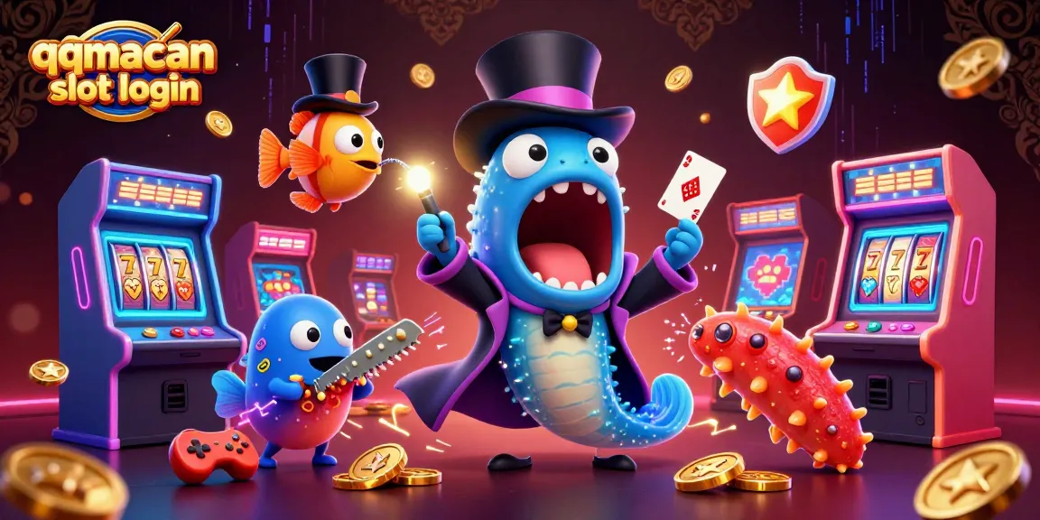 Engage with qqmacan slot login through a vibrant deep-sea casino adventure featuring playful characters and dynamic game elements.