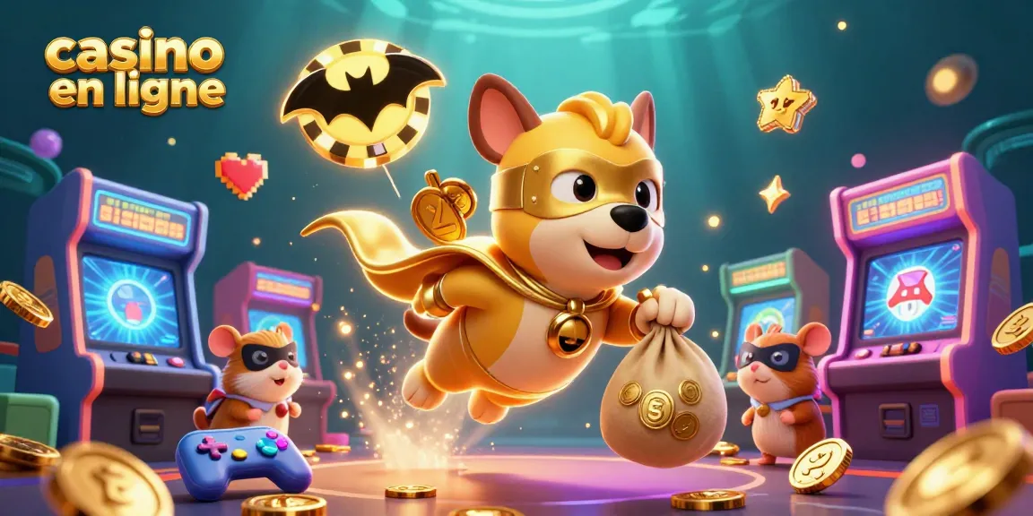 Jouez au casino en ligne avec ce héros canin apportant des pièces d'or tout en s'amusant.