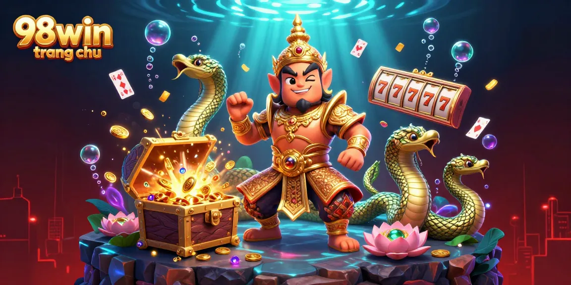 Experience the thrill of gambling at 98win trang chu with vibrant characters and dynamic casino elements.