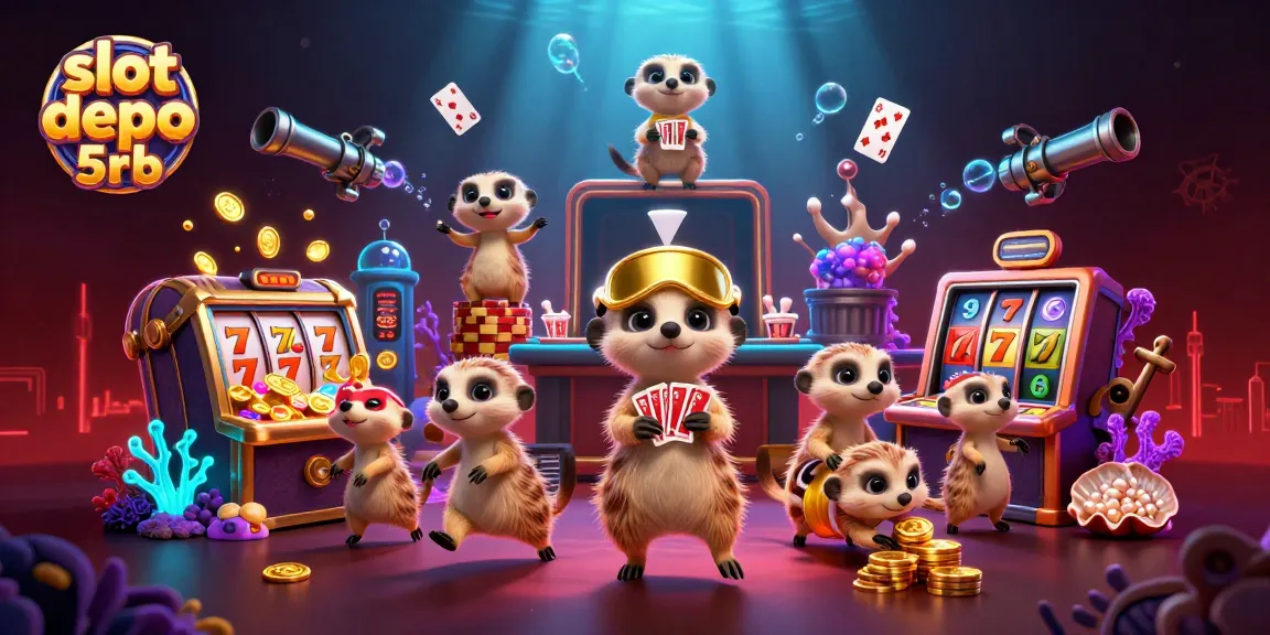 Experience thrilling wins with slot depo 5rb in a vibrant meerkat casino scene.