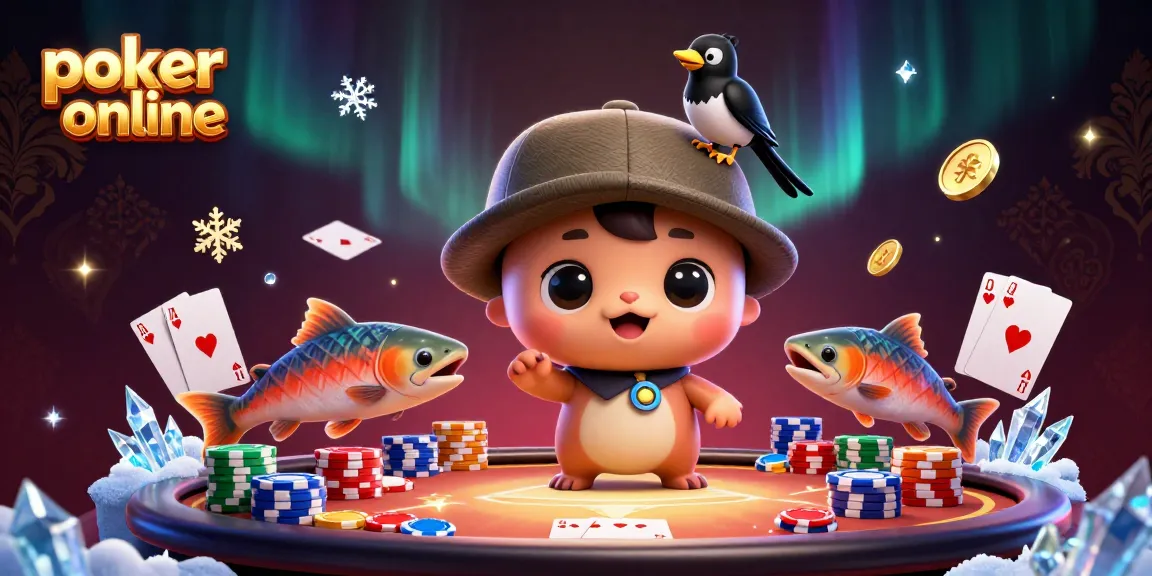 Jouez au poker en ligne avec des personnages amusants dans une scène colorée de casino.