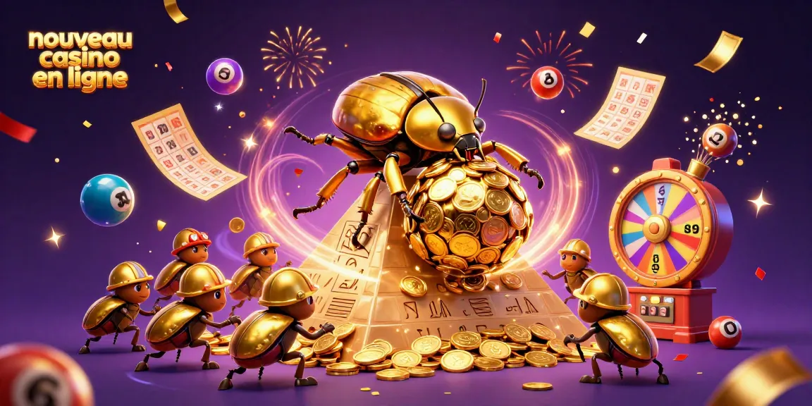 Découvrez les éléments d'un nouveau casino en ligne animés par des insectes dorés dans cette scène vibrante.