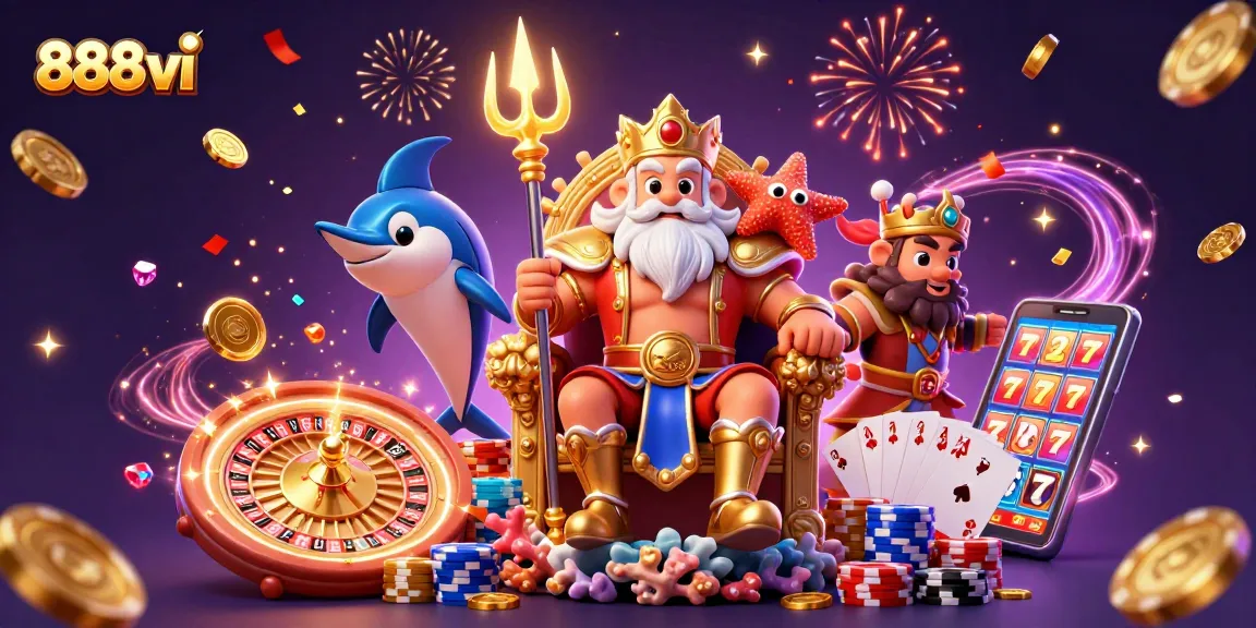 Spin and win at 888vi with casino games featuring Neptune and treasures!