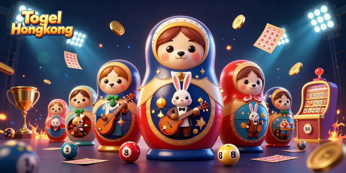 Togel Hongkong lottery excitement illustrated with cartoon bears and dynamic game elements creating an engaging casino atmosphere.