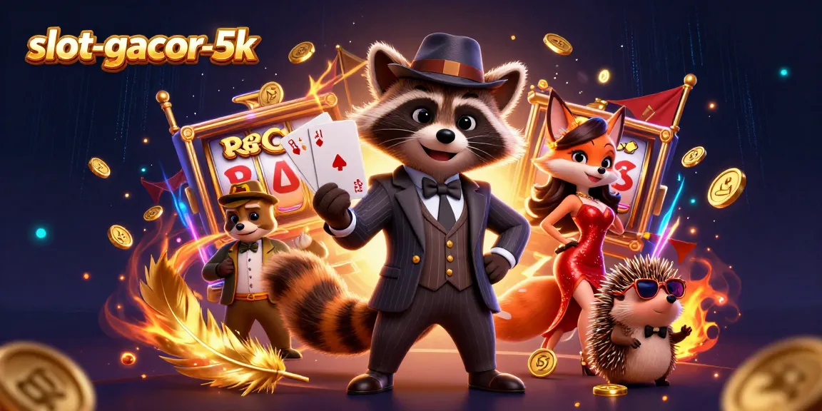Experience thrilling gameplay at slot-gacor-5k with winning slot reels and cowboy characters!