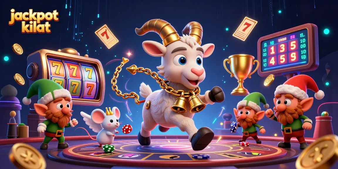 Engage with jackpot kilat action in a lively casino scene featuring festive characters and dynamic elements.