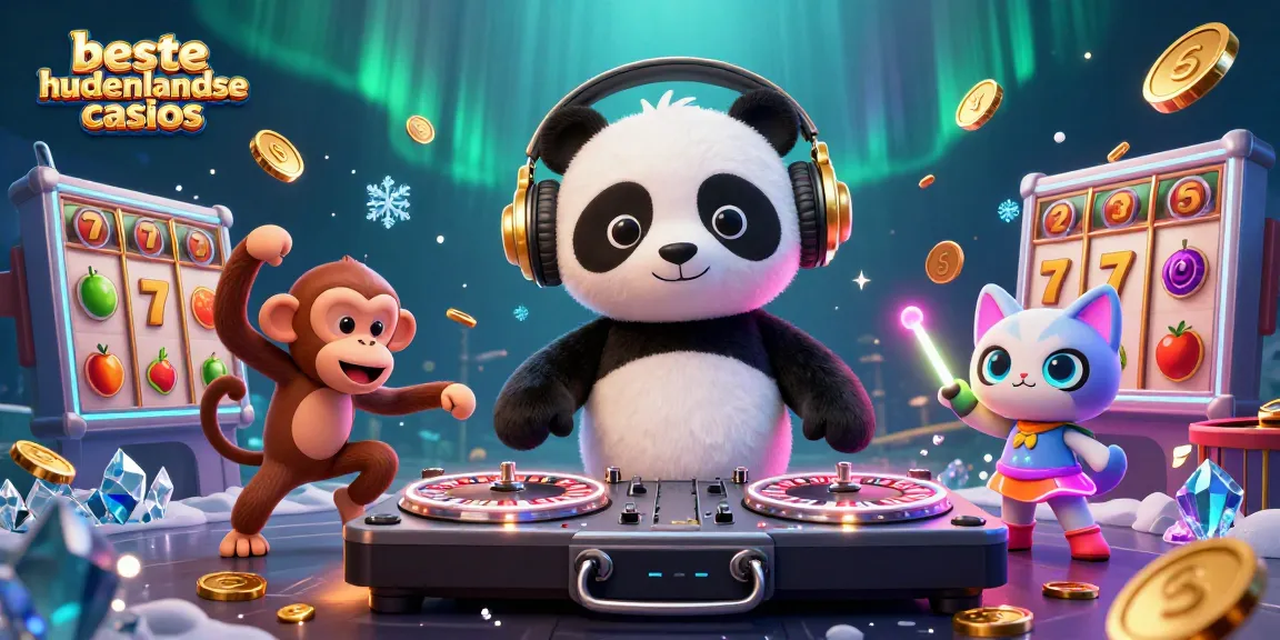 Engaging scene showcasing DJ panda and lively characters in a vibrant casino setting for beste buitenlandse casinos.