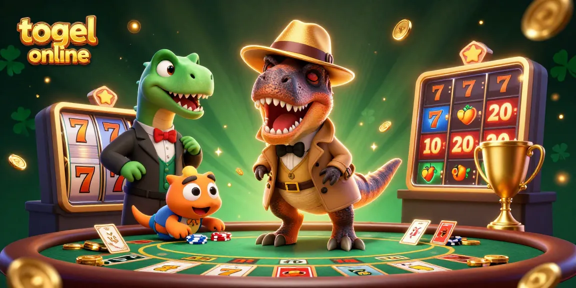 Engage in togel online with a clever velociraptor card counter and dynamic casino elements.